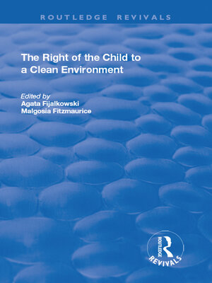 cover image of The Right of the Child to a Clean Environment